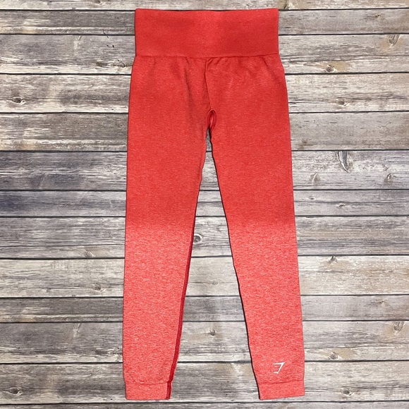 Gymshark Adapt Ombre Raspberry Red White Marl Marled Leggings XS - Picture 4 of 9
